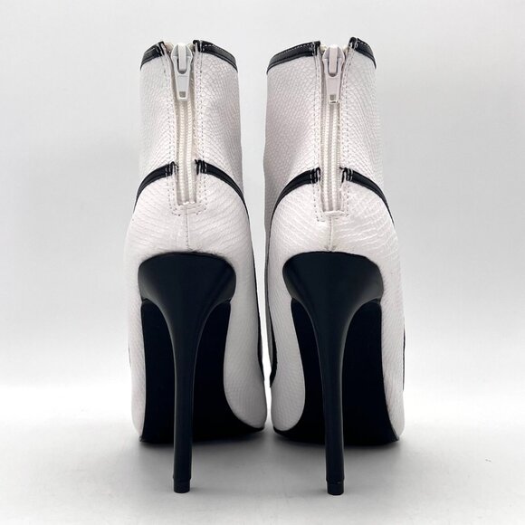 ShoeDazzle Dangerous Booties Womens Size 9 White Multi Back Zipper & Lace-Up New - Picture 5 of 16
